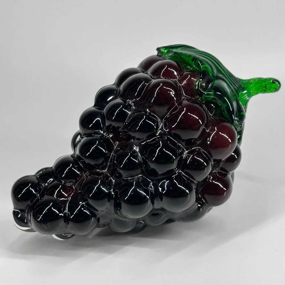 Blenko Hand Blown Glass Grapes Corn Egg Plant Carrot MCM Vintage Art Glass Lot 4